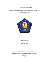 Image of Literature review : Hubungan pola makan dan stress bagi penderita gastritis