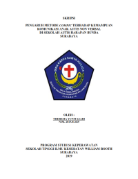 Image of Pengaruh metode compic terhadap kemampuan komunikasi nak autis non verbal di Sekolah Autis Harapan Bunda Surabaya