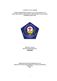 Image of Literature review : Hubungan antara dukungan keluarga dengan kepatuhan minum obat pada pasien tuberkulosis paru