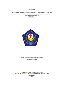 Image of Pengaruh edukasi video abdominal stretching exercise terhadap nyeri haid (Disminore) pada remaja putri di RW 014 Sidoyoso 2 Surabaya