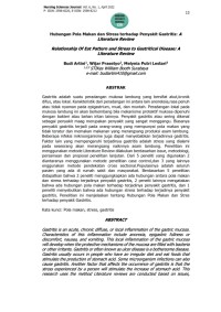 Image of Hubungan Pola Makan dan Stress terhadap Penyakit Gastritis: A Literature Review