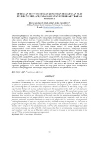 Image of HUBUNGAN MOTIVASI DENGAN KEPATUHAN PENGGUNAAN ALAT PELINDUNG DIRI (APD) PADA KARYAWAN RUMAH SAKIT DARMO SURABAYA